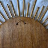 Vintage 1960s sun mirror made of rattan - 55 cm