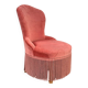 Vintage pink velvet fringed armchair
