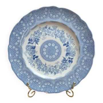 Assiette anglaise ancienne Lace Border bleu – attribuée Job Meigh Old Hall XIXe