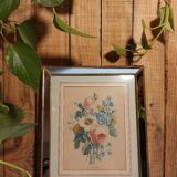 Flower print and period mirror frame