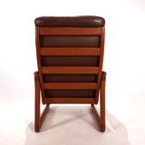 EMC teak leather armchair, 1960