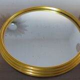 50 60 years gold metal round mirror tray