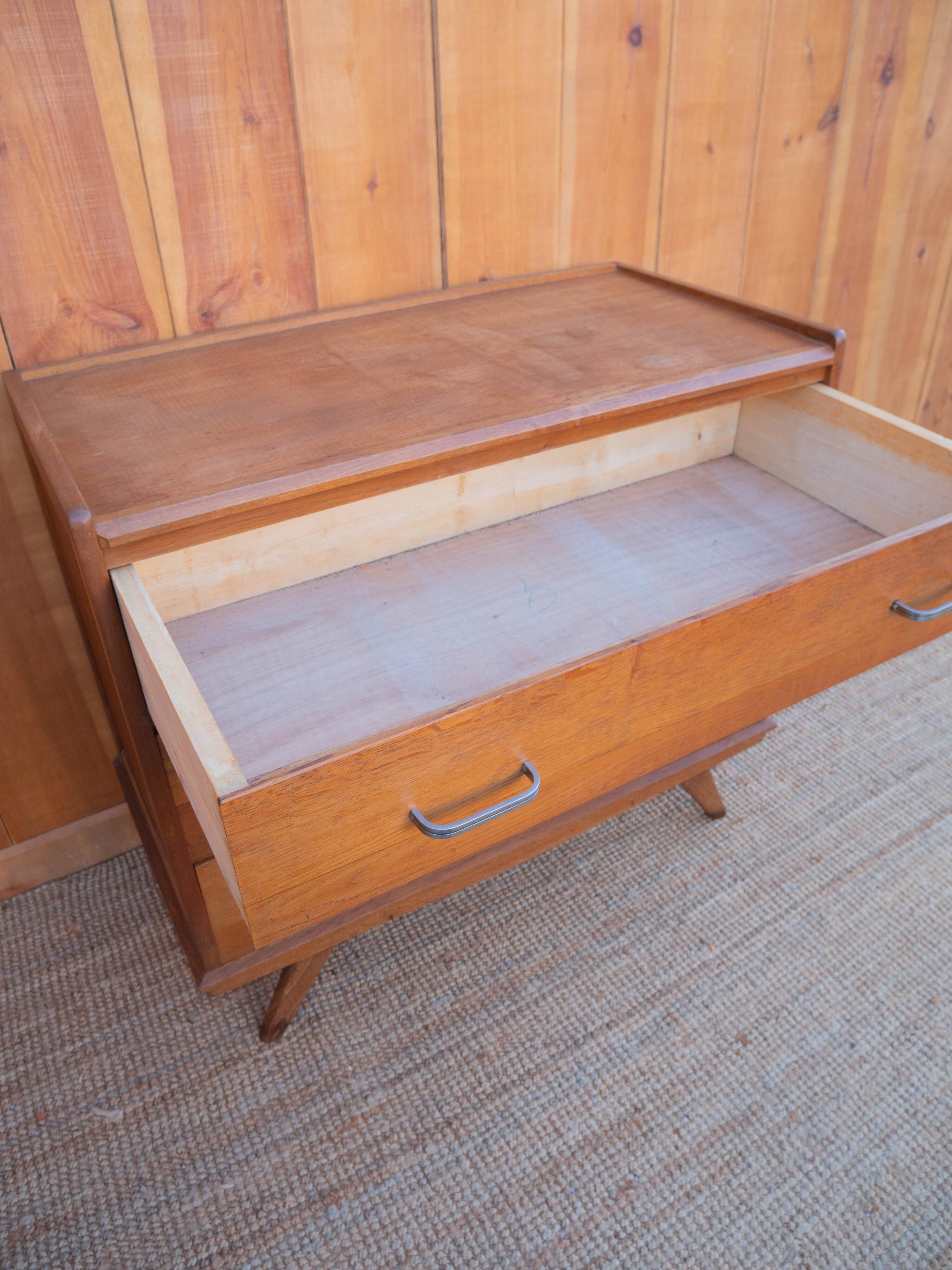 Compass feet chest of drawers