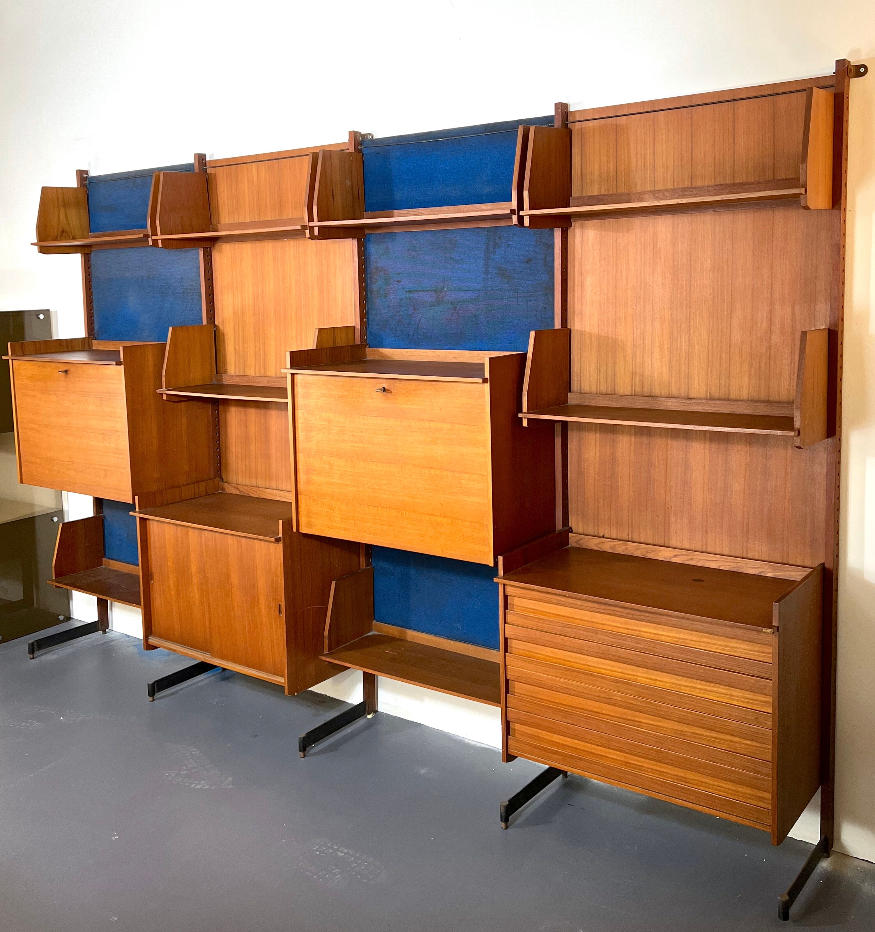 Mid-Century Modern modular wood bookcase from 50s