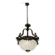Bronze Crystal Beaded Light Pendant 1940’s