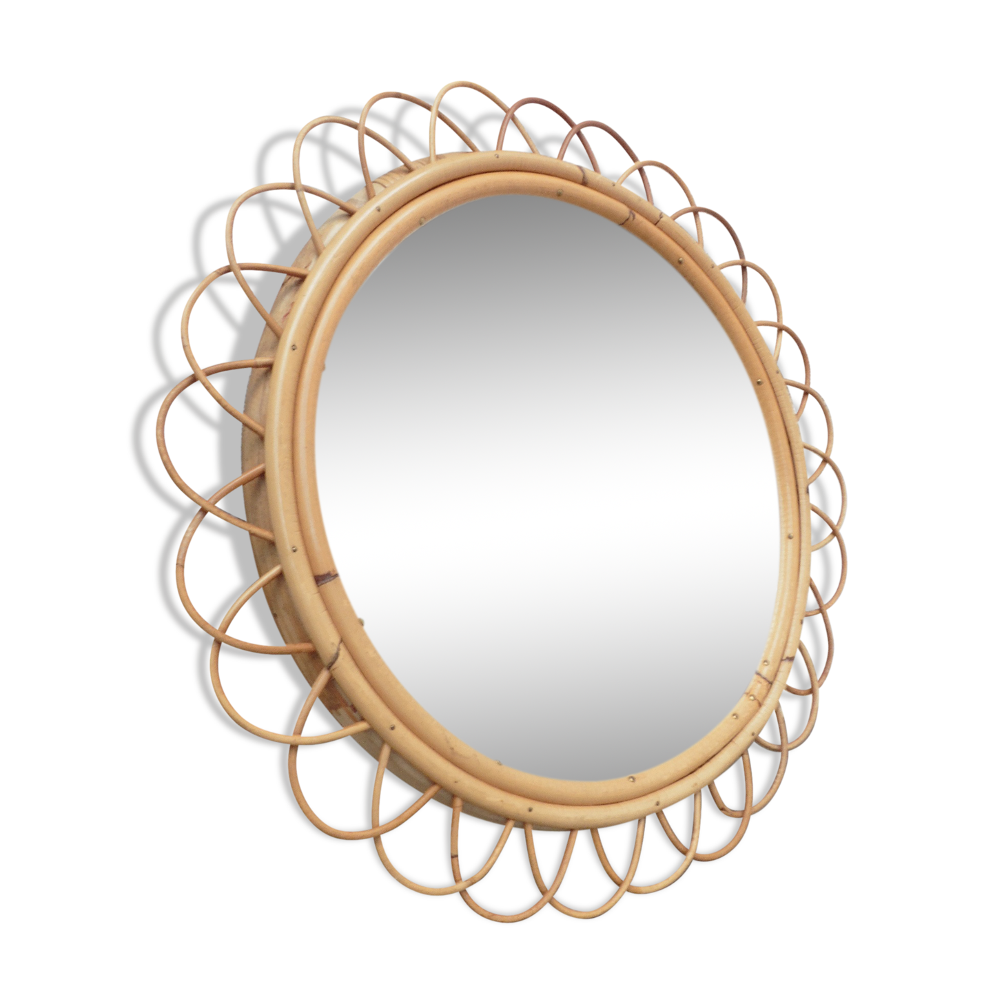 Rattan mirror 56x56cm