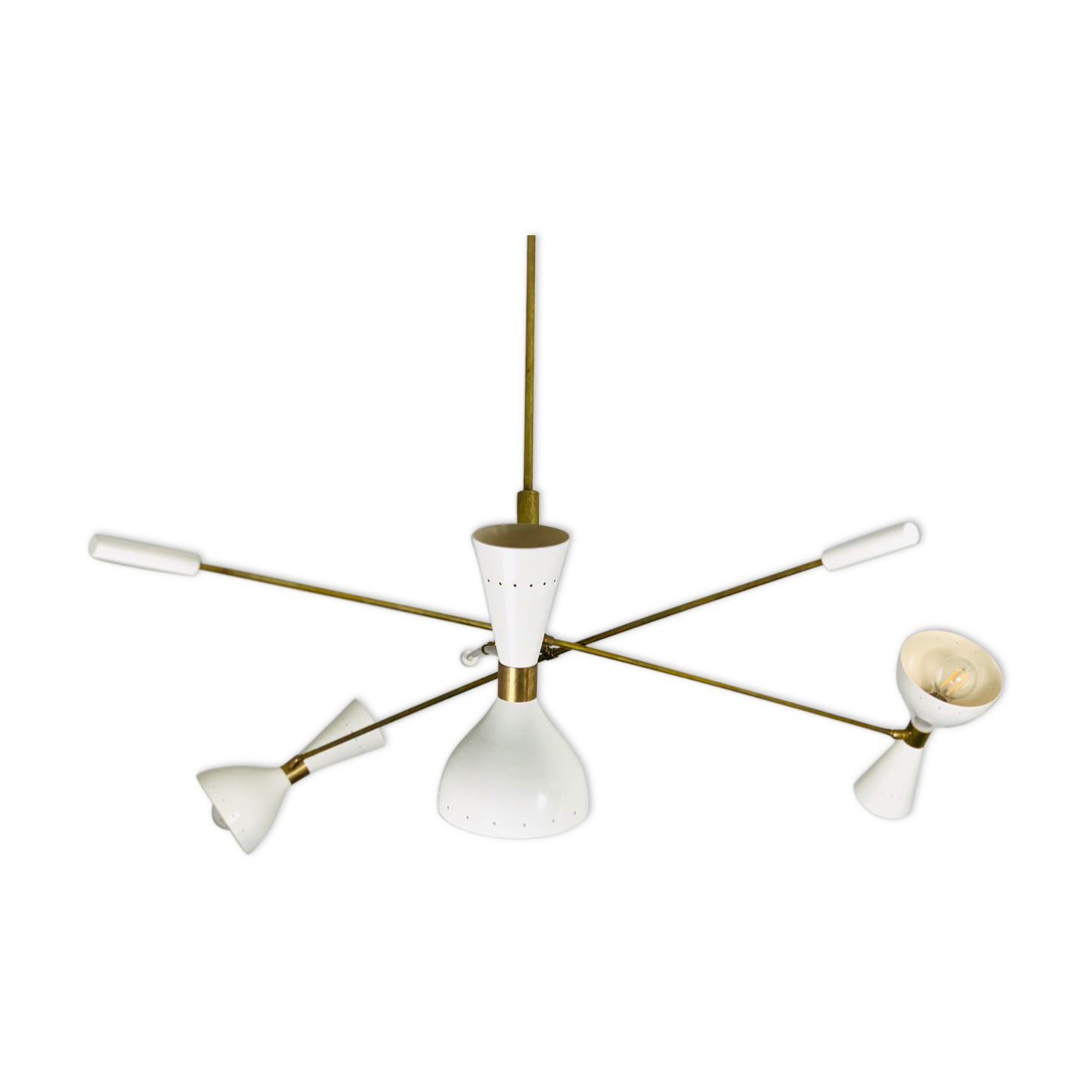 Asymmetric Italian Brass Ceiling Lamp  Style, 1950s Mid-Century
