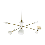 Asymmetric Italian Brass Ceiling Lamp  Style, 1950s Mid-Century