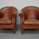 Vintage Dutch Leather Club Chairs in Cognac, Set of 2