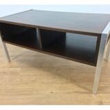 Coffee table wood and aluminum 70s