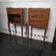 Paire de tables de chevet style Louis XV en marqueterie