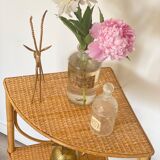 Rattan corner shelf