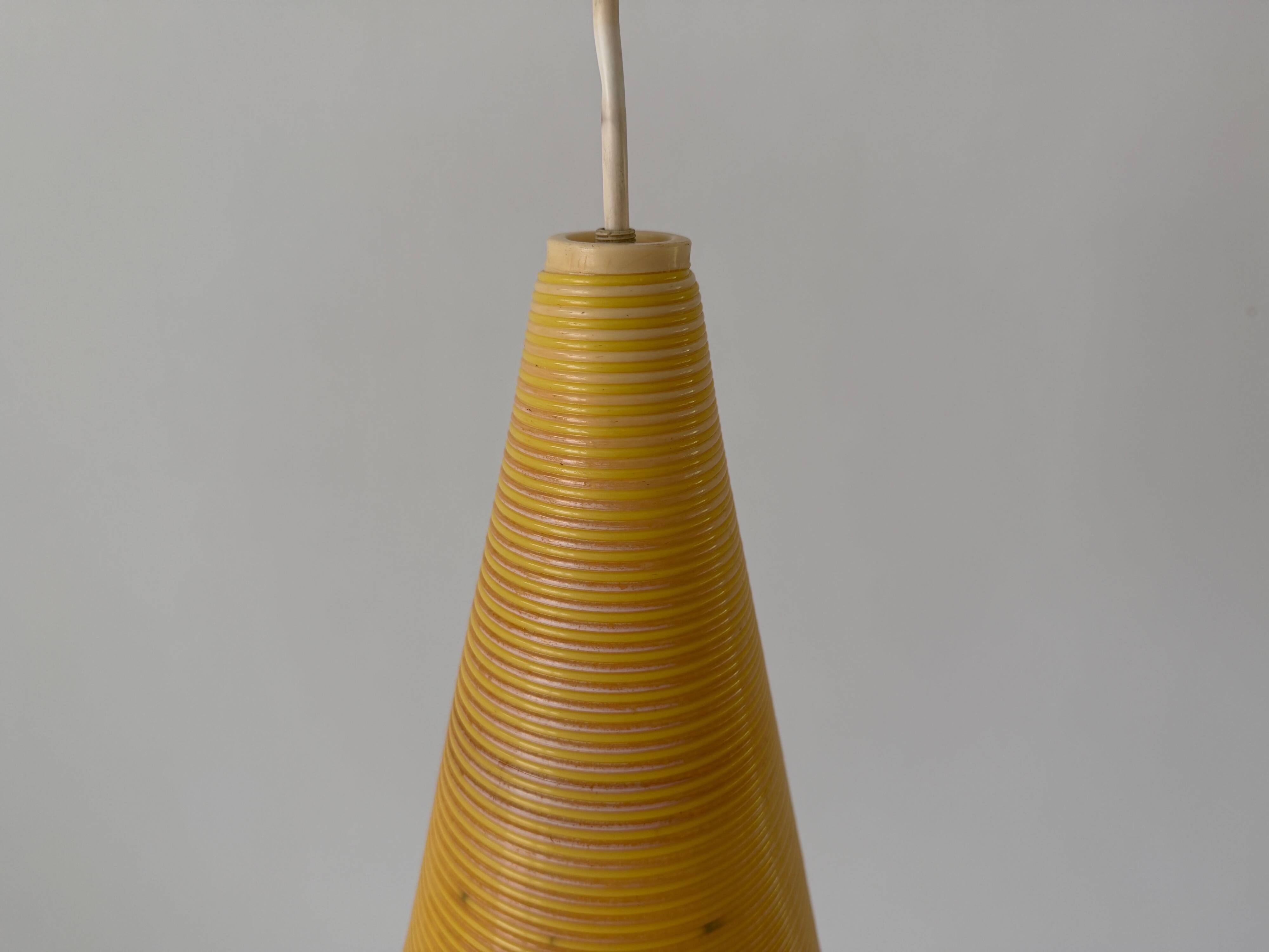 Suspended lamp with yellow Rotaflex shade by Yasha Heifetz, 1960s, Germany