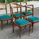 4 dining chairs in Directoire style from the 19th century with velvet upholstery.