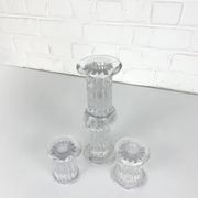 Glass candle holders by Göran Wärff for Kosta Boda, Sweden, 1970s.