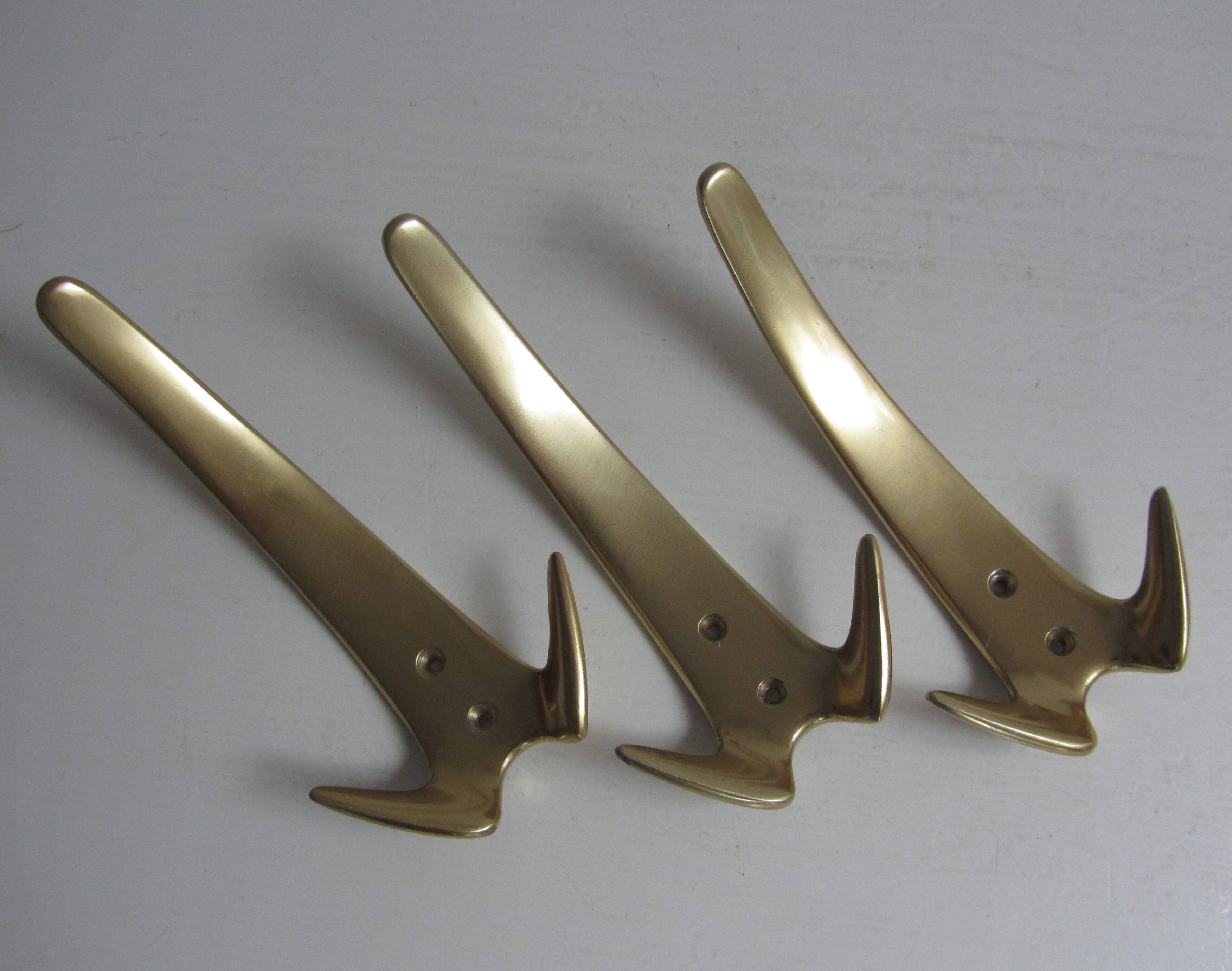 Vintage Carl Auböck Design Wall Hooks, Double Coat Hook