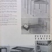 Metal and glass coffee table gérard guermomprez 1956