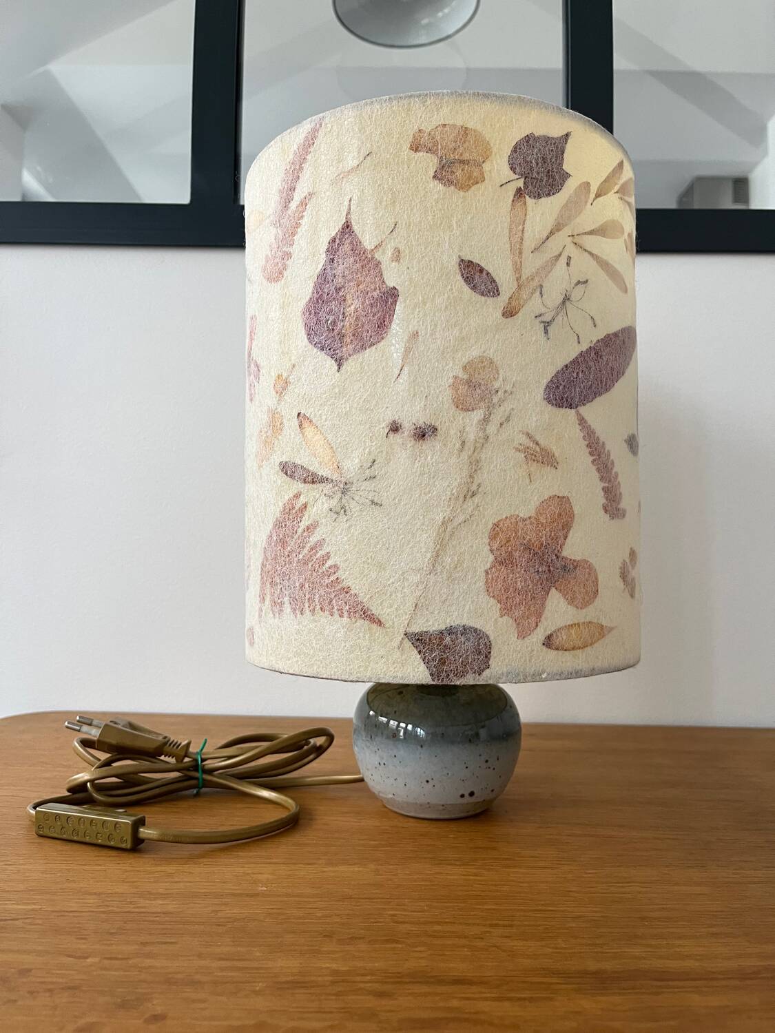 Lampe années 60 pied grès émaillé