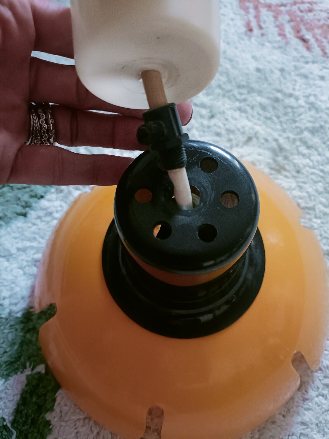 Vintage yellow flower chandelier