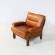Brutalist 7-piece cognac leather modular sofa