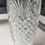 Vintage Bohemian Crystal Vase. Stylish geometric patterned design. Boho-chic. High 24.5 cm