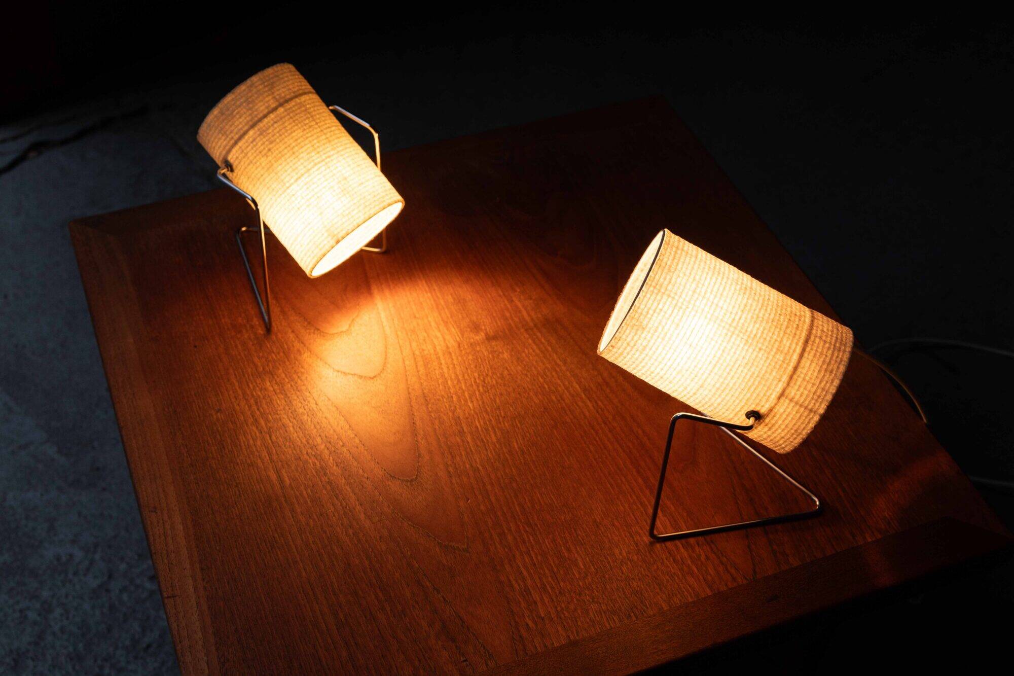 Ensemble de deux lampes de table en fibre de verre