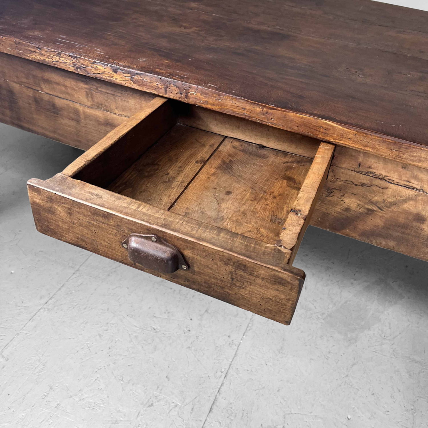 Ancient wooden monastery table, France