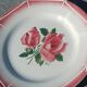 flat plates Digoin Sarreguemines Cibon – red roses decoration – vai