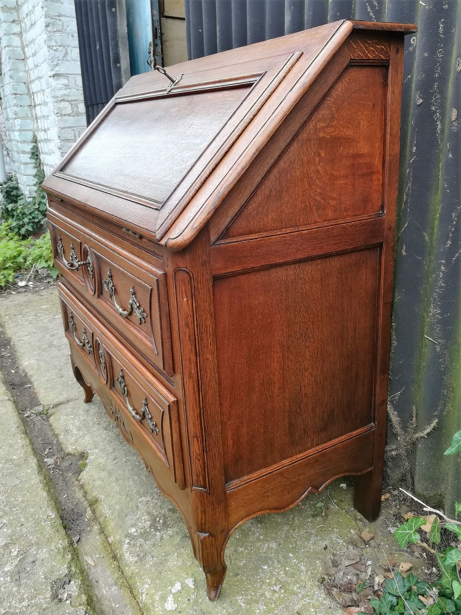 Louis XV style slope desk in oak