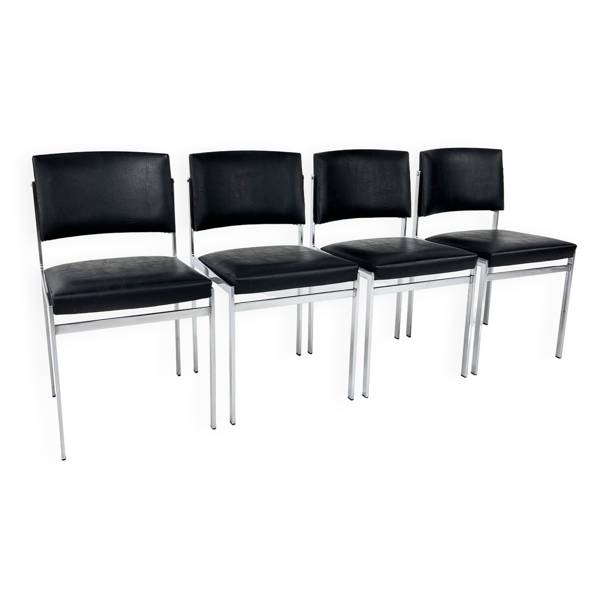 Set of 4 vintage dining chairs, Belgium, 1980