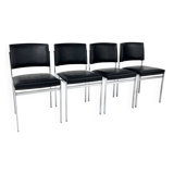 Set of 4 vintage dining chairs, Belgium, 1980
