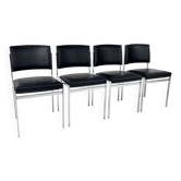 Set of 4 vintage dining chairs, Belgium, 1980