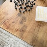 Oak farmhouse table and its two benches