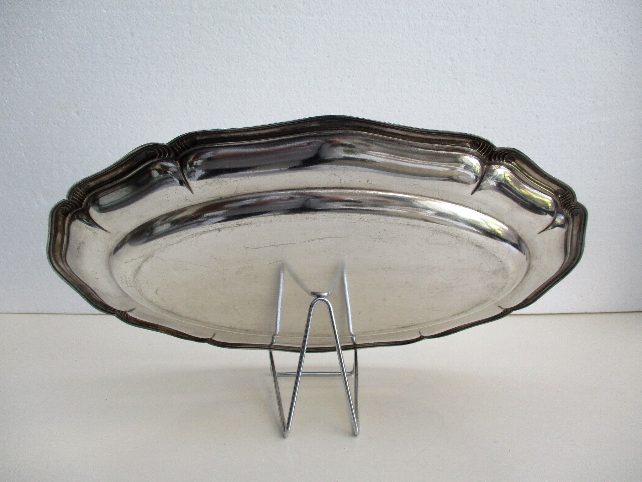 Plat ovale métal argente epns Suede