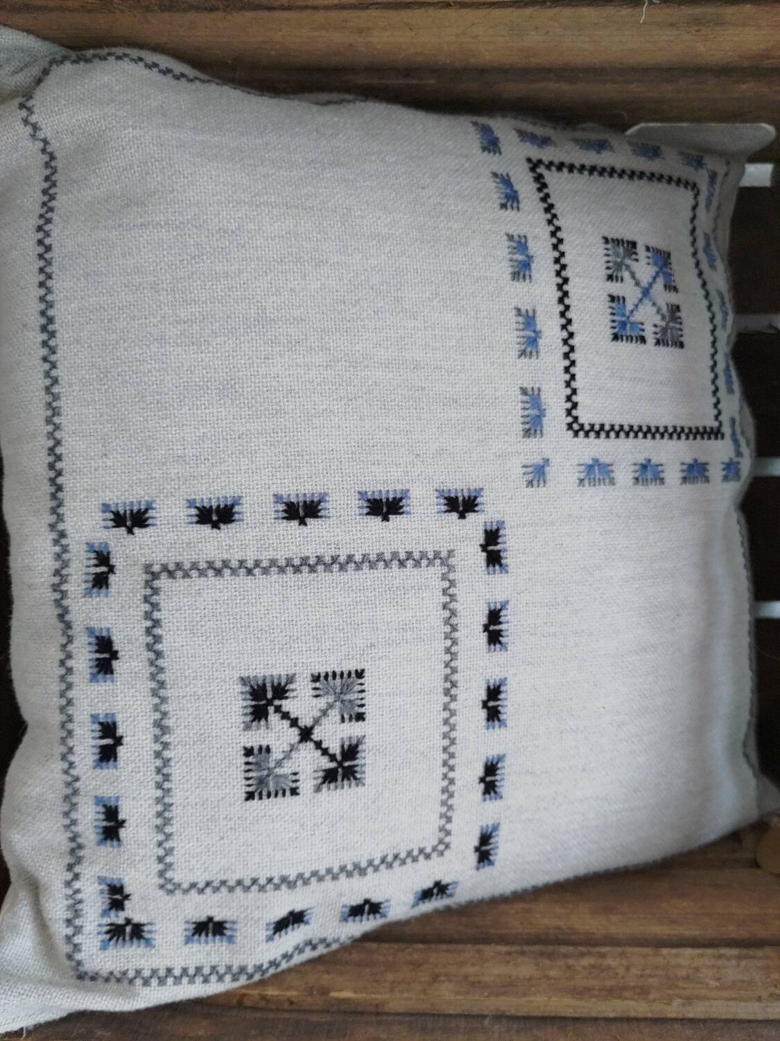 Pair of gray Berber Kerkennah cushions