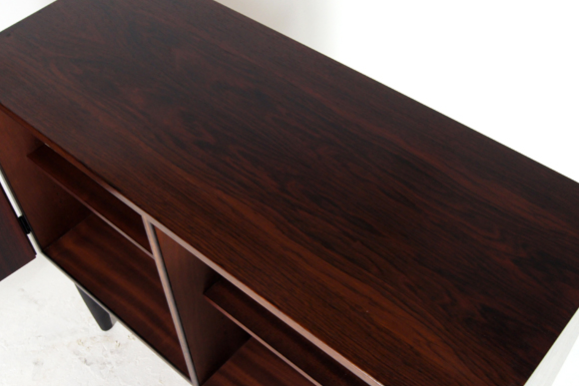 Vintage Danish retro hi-fi furniture in rosewood