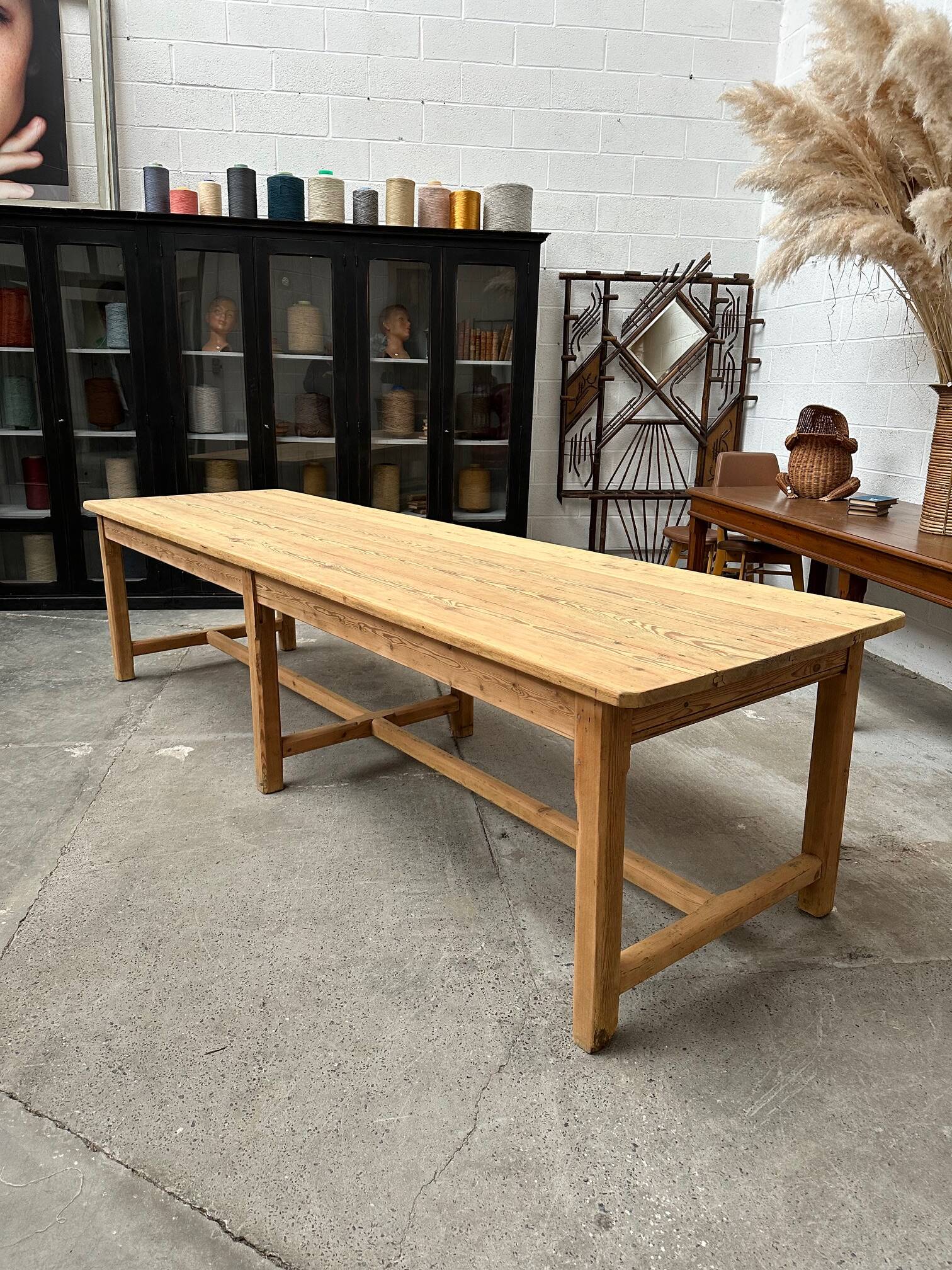 Large 20th century pine community table