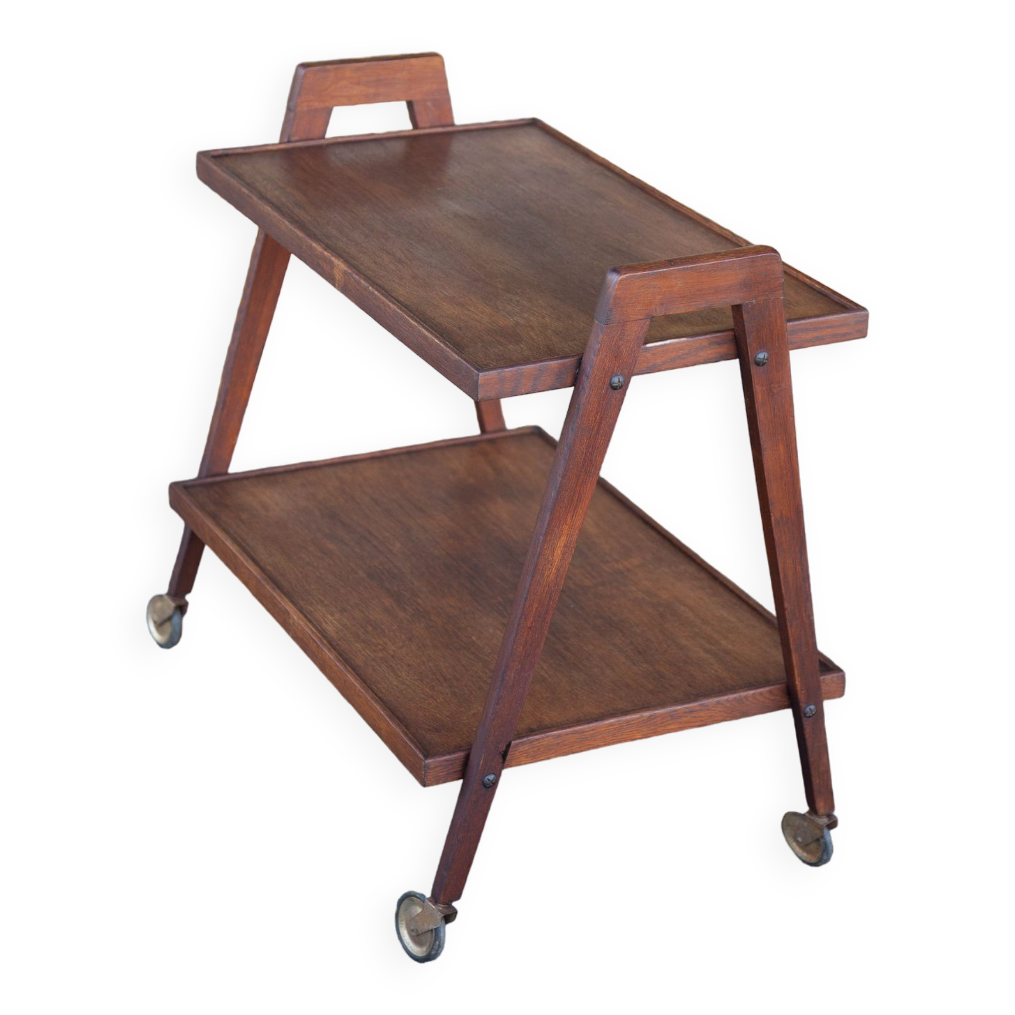 Vintage wooden serving trolley