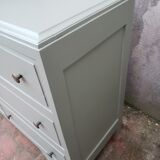 Commode asymétrique vintage vert lichen