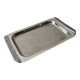 Silver metal tray with braided effect handles