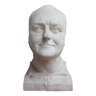 Pascal Boureille (1909-1999) Plaster bust signed portrait of a doctor