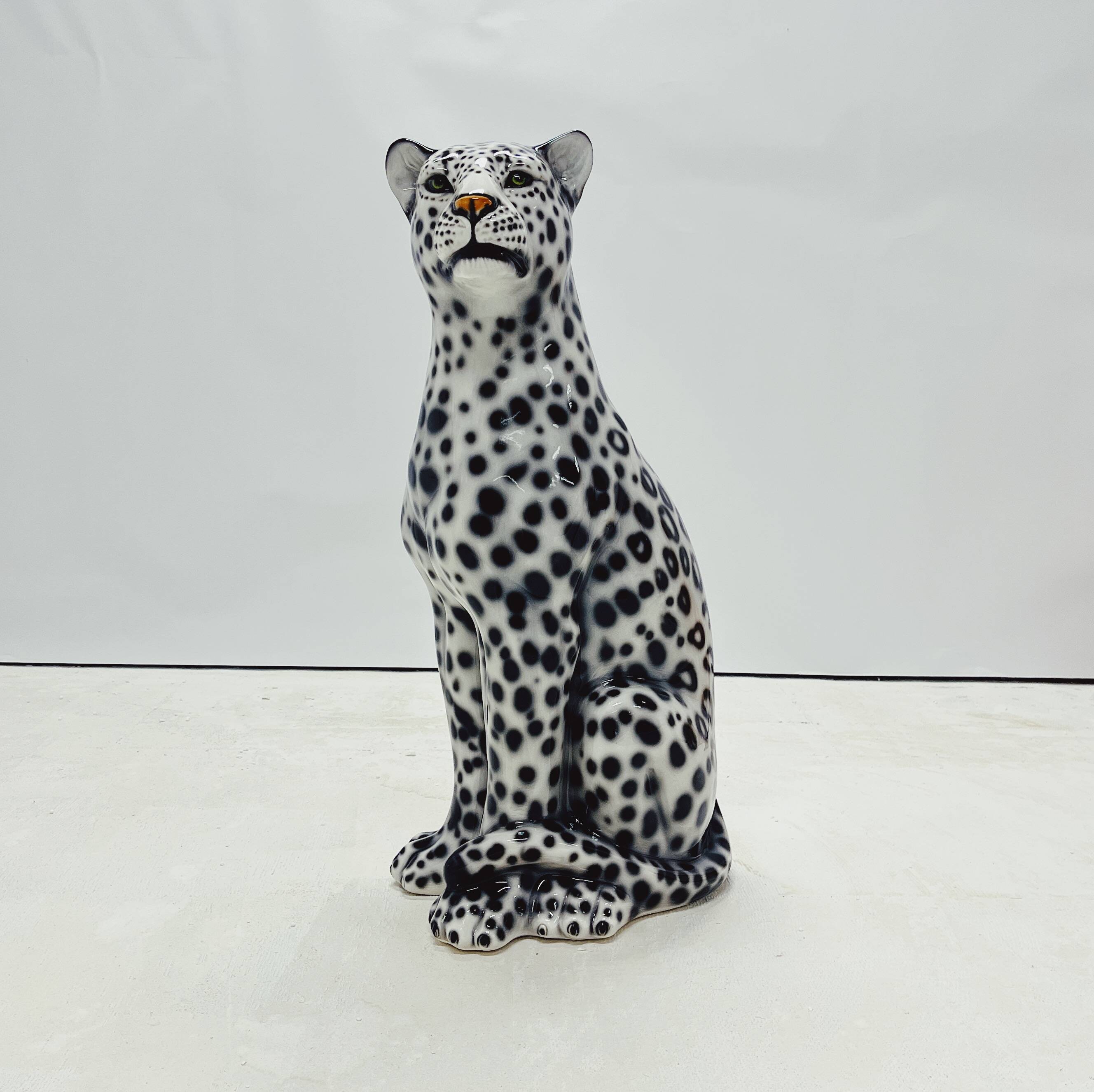 Snow Leopard Ceramic Statue