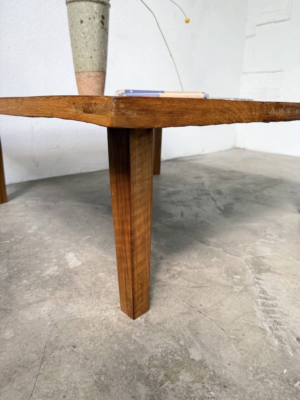 1940s inlaid oak coffee table