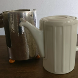 Teapot art deco thermos Bauscher Weiden silver metal and Bakelite feet 1930's