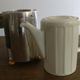 Teapot art deco thermos Bauscher Weiden silver metal and Bakelite feet 1930's