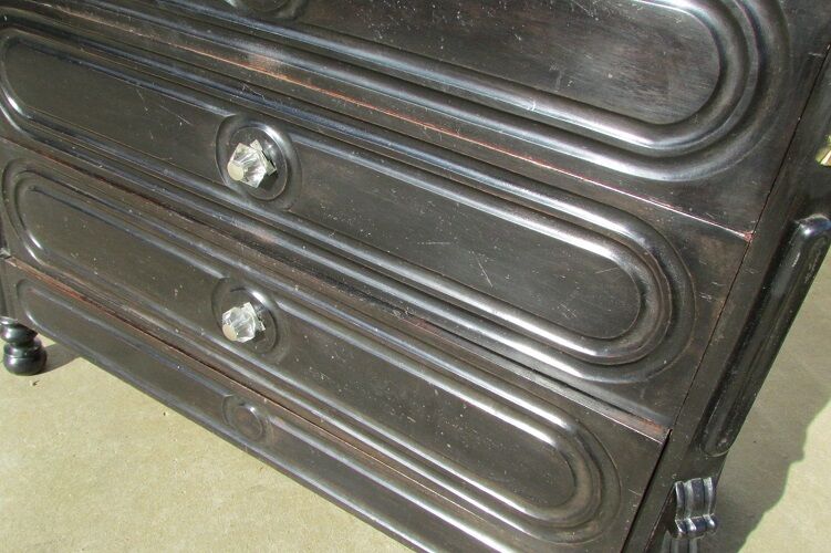 Napoleon III chest of drawers in blackened wood