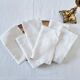 6 linen napkins with perforated lace for breakfast or lunch