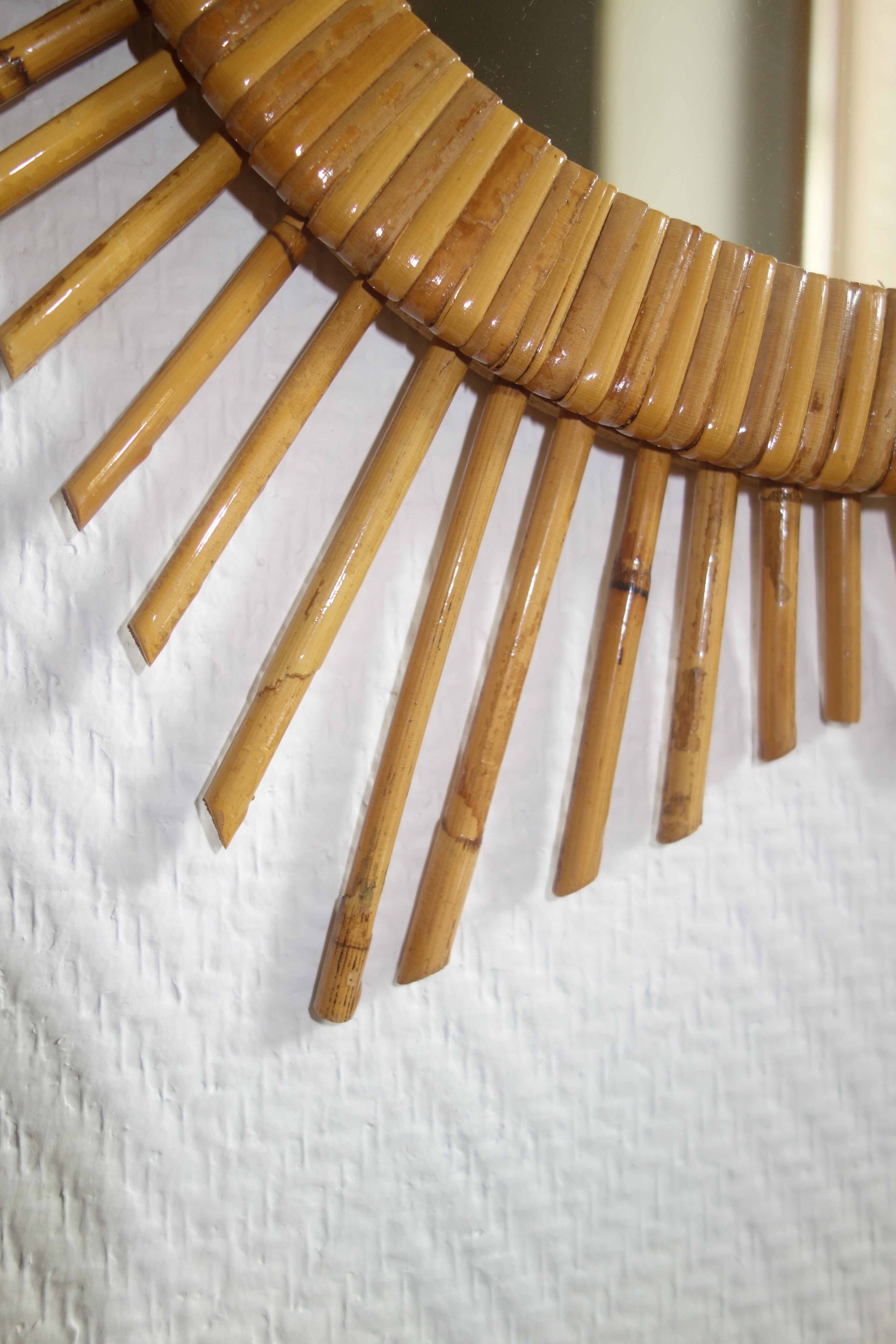 Mirror Sun in the 1950s rattan 49x49cm