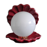 Lampe coquillage en céramique bordeaux