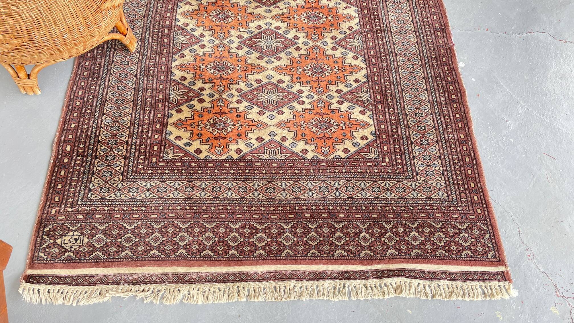 Tapis oriental pakistan gris-pourpre 196cm x 126cm